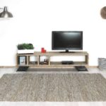 Steigerhouten TVkast met industriele poten Ariton