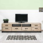 Steigerhouten industriele tvkast wandmeubel Yeso