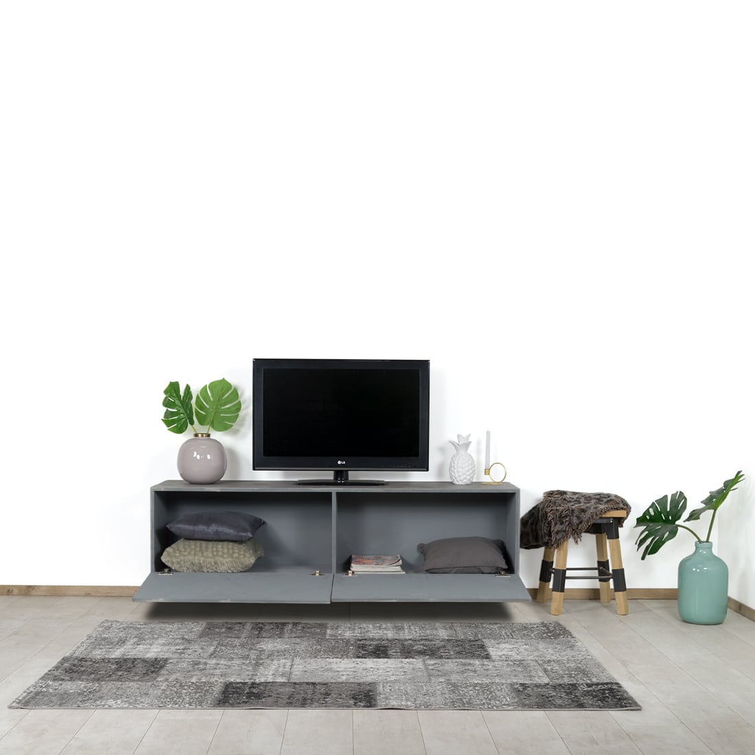 huis weten Moedig aan Betonlook Tv meubel Lipan 120 x 40 x 40 cm (OUTLET) kopen? Bestel nu [- 20%]