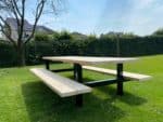 Steigerhouten picknicktafel Arthur met industrieel frame