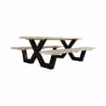 Steigerhouten picknicktafel Pavo met industrieel X frame