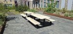 Steigerhouten picknicktafel Hamel met stalen onderstel