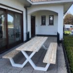 Pavo picknicktafel met witte kruispoten