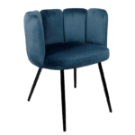 High five chair velvet - donkerblauw