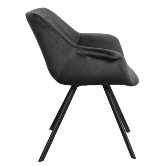 Ray arm chair velvet - zwart