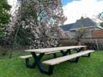 Douglas houten picknicktafel Eland met stalen X frame