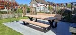 Douglas houten picknicktafel Eland met stalen X frame