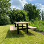 Douglas houten picknicktafel Indio met stalen H frame