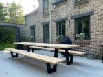 Douglas houten picknicktafel Orin met stalen W frame
