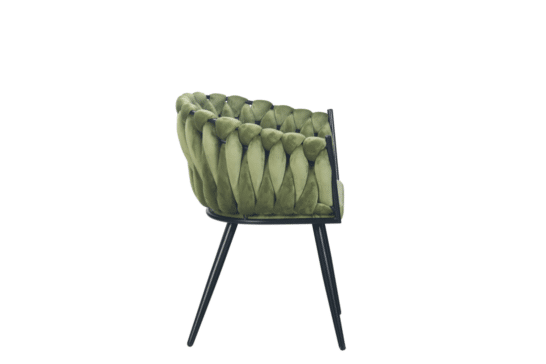Wave chair velvet - olijf groen