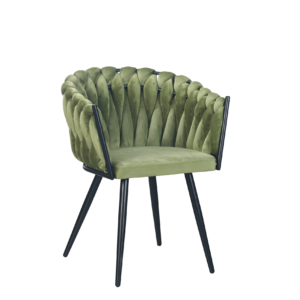 Wave chair velvet - olijf groen