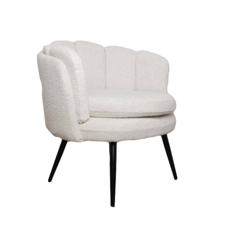 High five fauteuil lounge chair teddy white pearl
