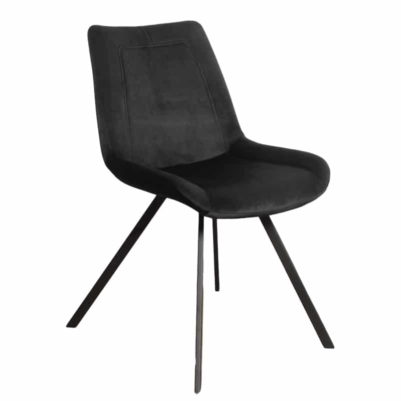 Ray chair velvet - zwart