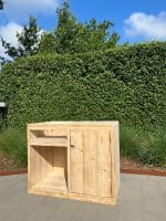 Steigerhouten buitenkeuken Luna met deuren