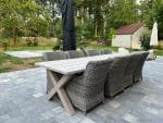 Douglas tuintafel Felix met stalen X poten