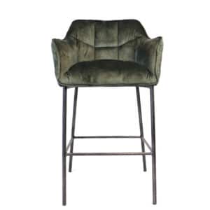 Barkruk Jayron groen velvet