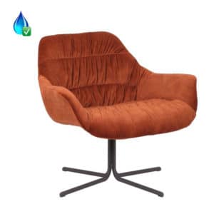 Fauteuil Lizzy koper velvet