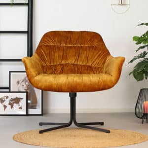 Fauteuil Lizzy okergeel velvet