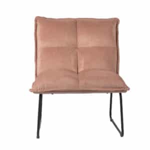 Fauteuil Malaga roze velvet