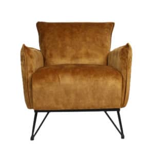 Fauteuil Mika okergeel velvet