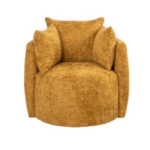 Fauteuil Ruby okergeel chenille stof