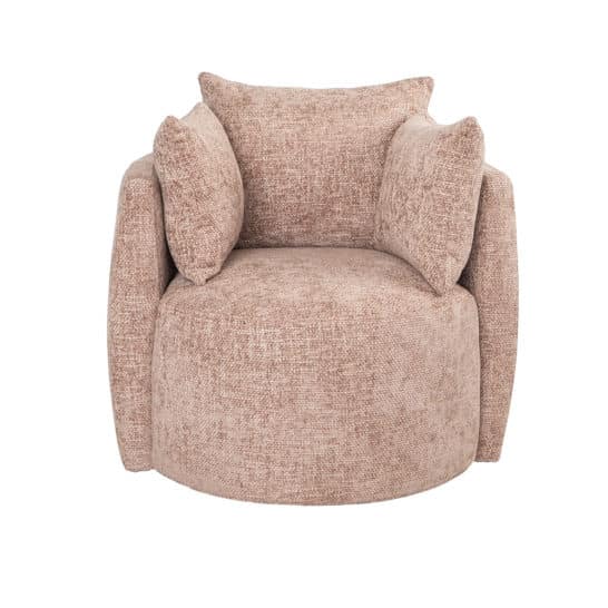 Fauteuil Ruby roze chenille stof