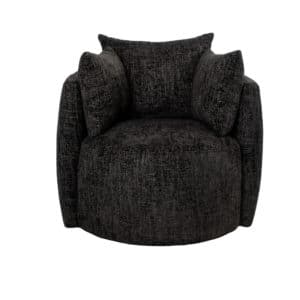 Fauteuil Ruby zwart chenille stof