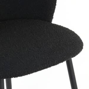 Eetkamerstoel Elyna boucle zwart | set van 2