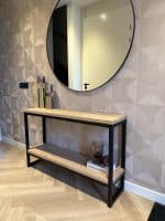 Industriële eiken sidetable Romee