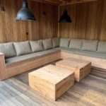 Loungeset Maik douglashout met blok armleuningen