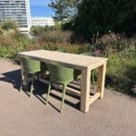 Douglashout tuintafel Dyon met dwarsbalken