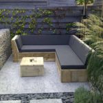 Loungebank Arif steigerhout met schuine armleuning