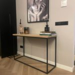 Industriele eiken sidetable Ward