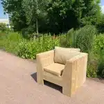 Steigerhouten tuinstoel Zale met schuine armleuningen