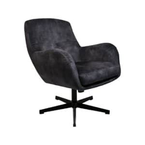 Fauteuil Cleveland grijs/zwart polyester