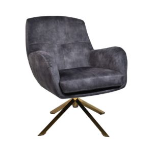 Fauteuil Cleveland grijs/goud polyester