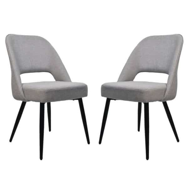 WOLTU BH389cm-2 Set van 2 eetkamerstoelen met rugleuning, armleuningen en metalen poten, fluweel, gevoerd, crèmekleurig