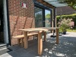 Douglas tuintafel Gust met houten N poten