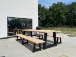 Douglas tuintafel Olena met stalen poten
