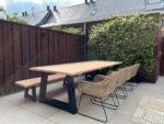 Douglas tuintafel Olena met stalen poten