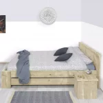 Steigerhouten bed Asel met hoofdbord