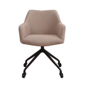 Stoel Isak op wielen polyester taupe