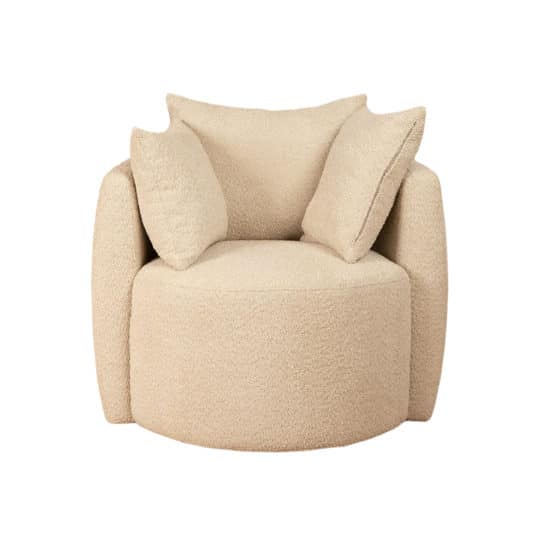 Fauteuil Ruby taupe boucle stof