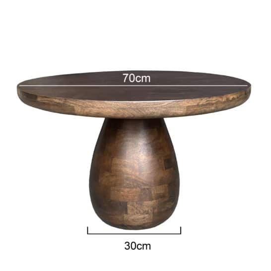 Mangohouten ronde salontafel Troy 70 cm