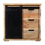 Mangohouten dressoir Amel met lades en schuifdeur