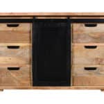 Mangohouten dressoir Ruben met schuifdeur en lades
