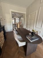 Eikenhouten tafel Lente met halfrond blad