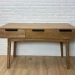 Mangohouten retro bureau/sidetable met lades Ramon