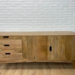 Mangohouten retro dressoir Nomae met lades en deuren