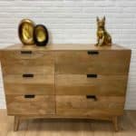 Mangohouten dressoir Saul met lades
